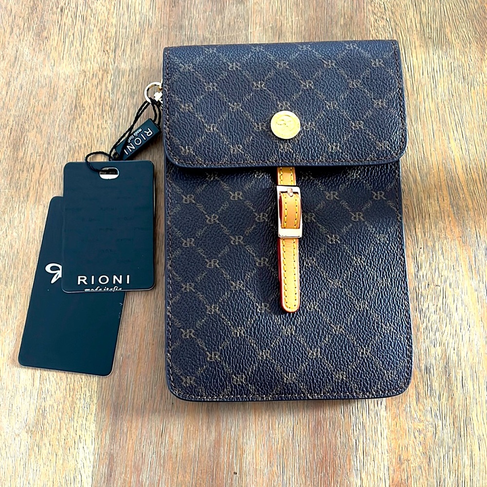 Rioni Brown phone and credit card crossbody